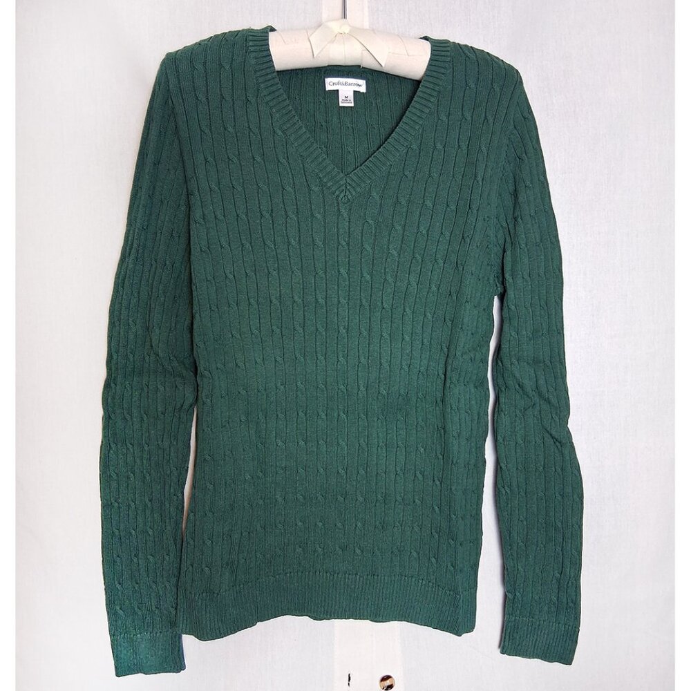Croft & Barrow Women's Green Cable Knit Sweater